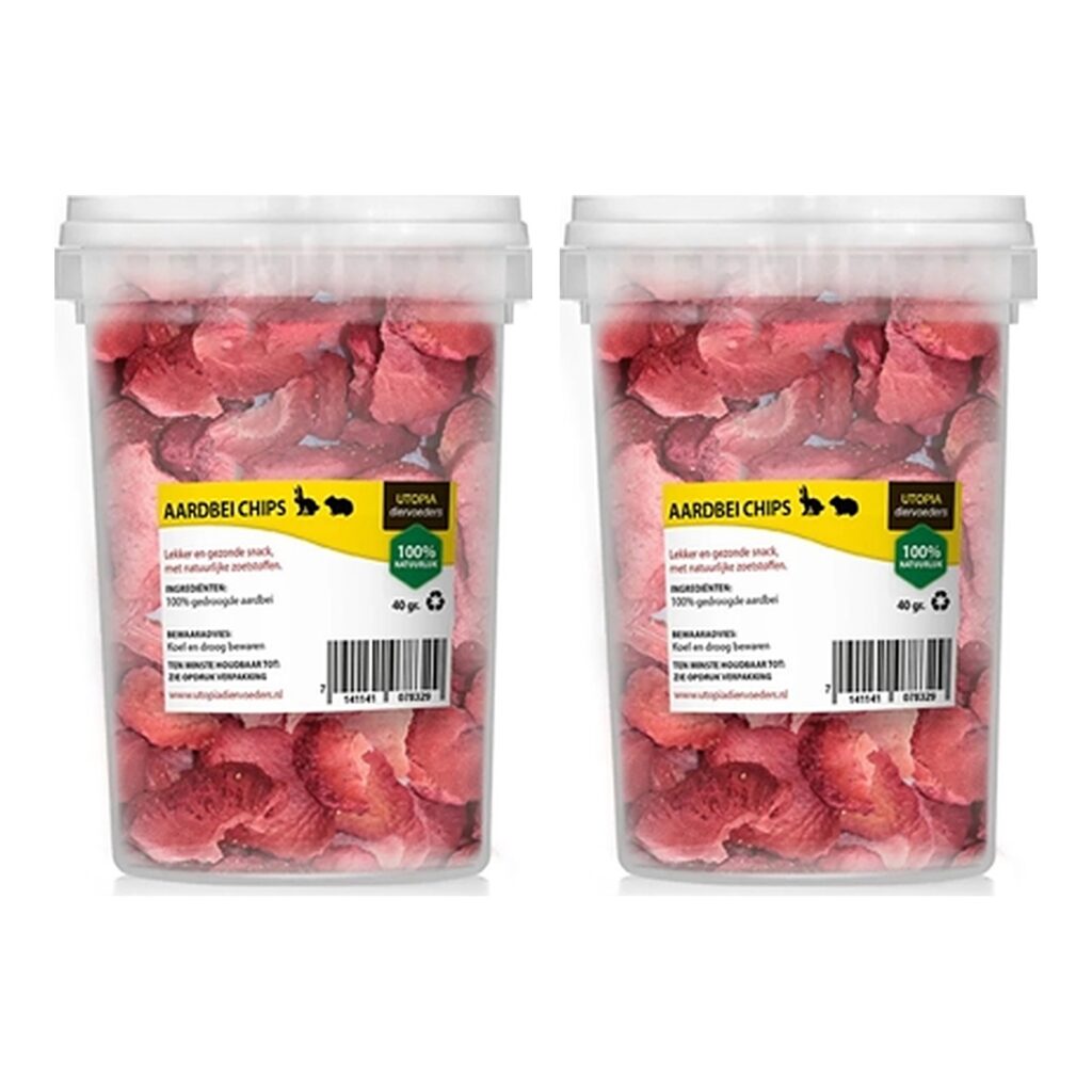 Utopia aardbeichips 50 g – gedroogde fruitsnack, multipack 2 stuks