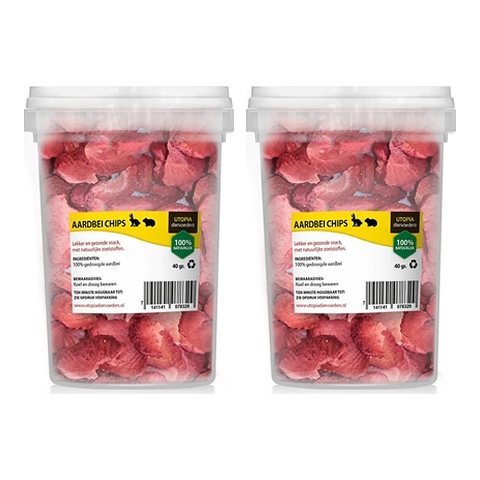 Utopia aardbeichips 50 g – gedroogde fruitsnack, multipack 2 stuks - Afbeelding 1