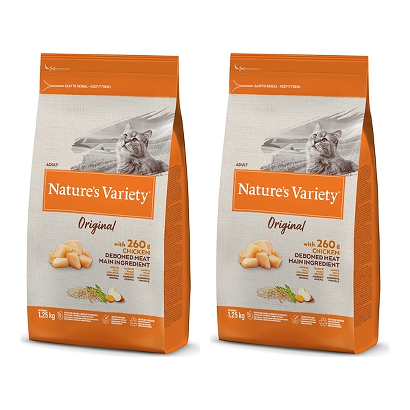 Nature's Variety kattenvoer kip 1,25 kg – zonder granen – multipack 2 stuks - Afbeelding 1