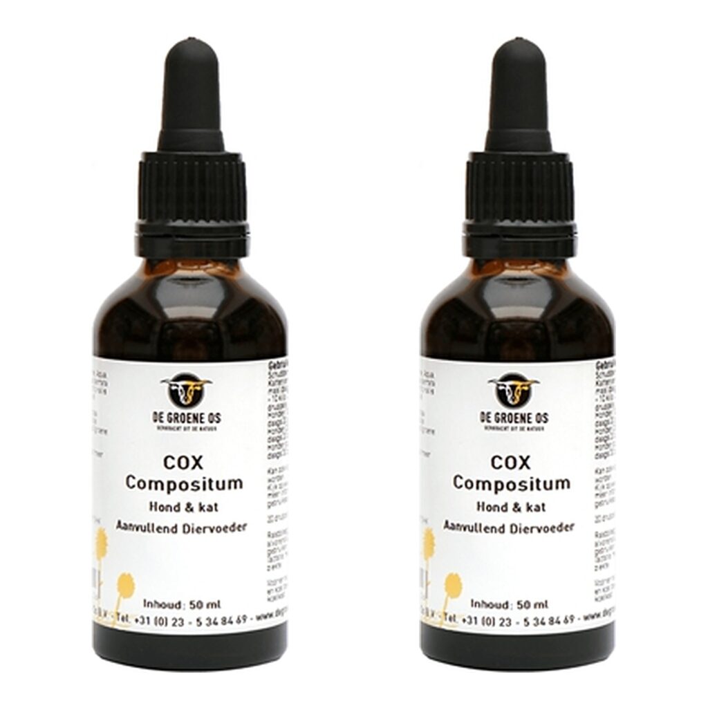 De Groene Os Cox Compositum 50 ml – 2 stuks, oudere honden en katten (multipack)