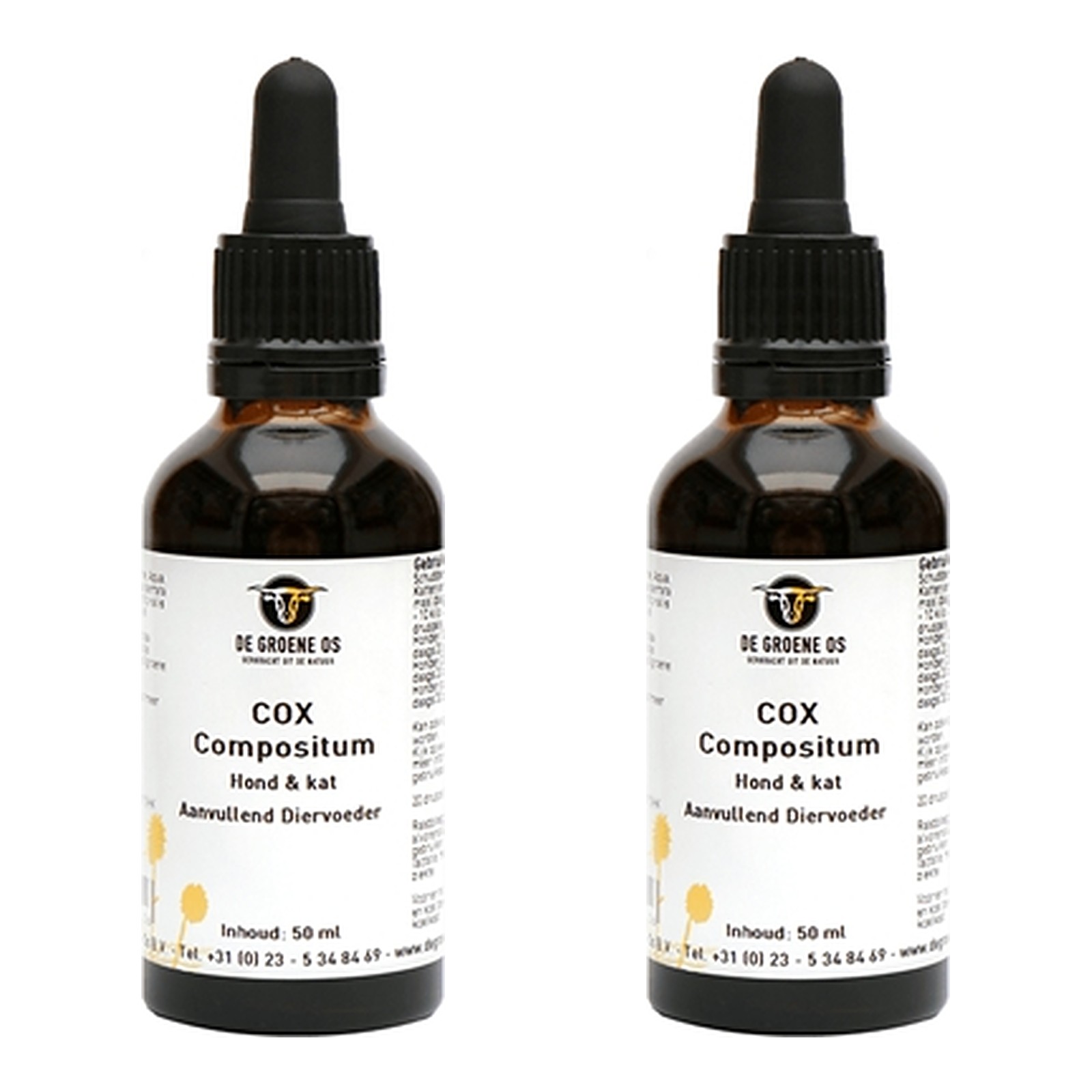 De Groene Os Cox Compositum 50 ml – 2 stuks, oudere honden en katten (multipack) - Afbeelding 1