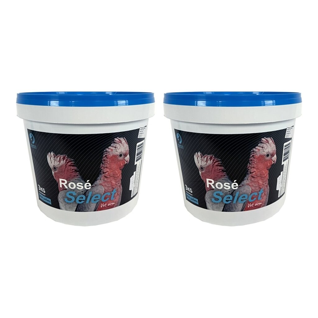 Hareco Rose Select vogelvoer met pellets 3 kg – 2 stuks, voor Rosé kaketoes (multipack)