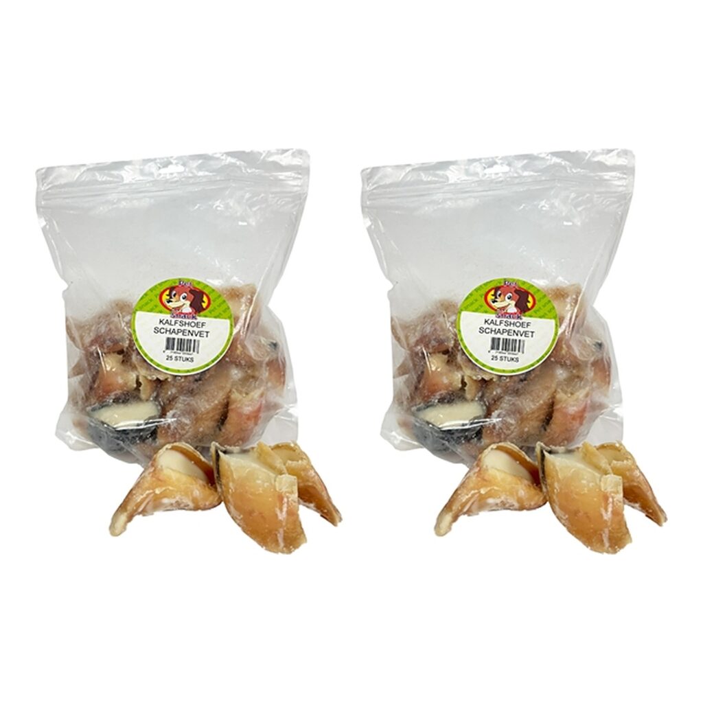 Petsnack kalfshoef met schapenvet groot 25 stuks – 2 stuks, hondensnack (multipack)