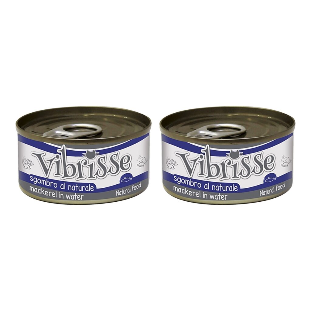 Vibrisse kattenvoer makreel 70 g – 2 stuks, aanvullend natvoer, rijk aan vocht (multipack)