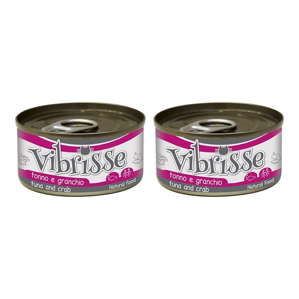 Vibrisse kattenvoer tonijn en krab 24 x 70 g – 2 stuks, aanvullend natvoer (multipack)