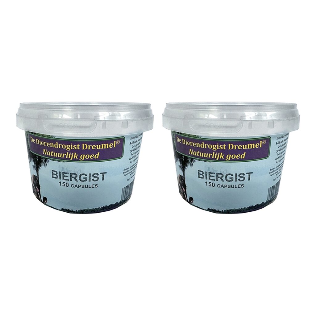 Dierendrogist biergist capsules 150 stuks – 2 stuks, voor hond en kat (multipack)
