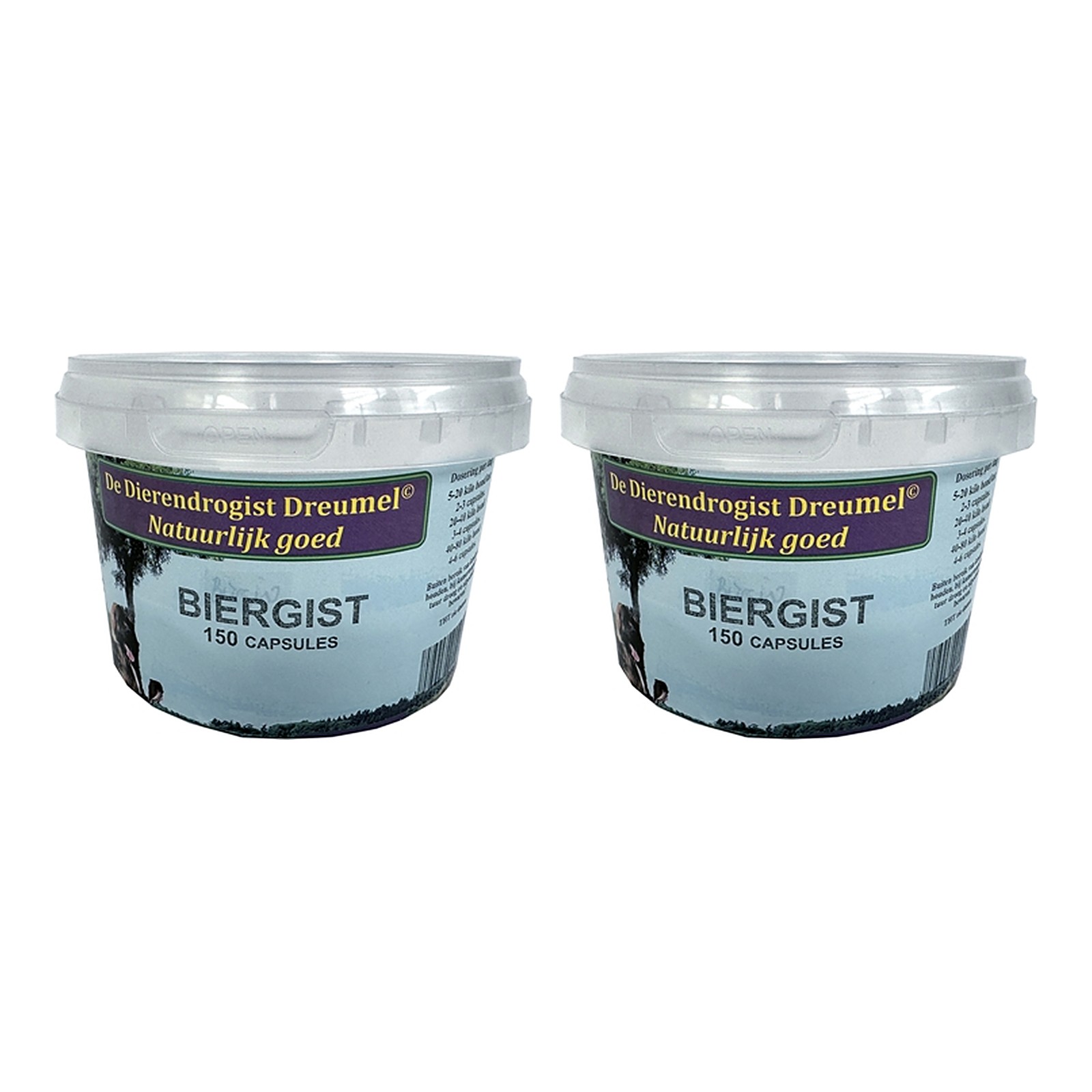 Dierendrogist biergist capsules 150 stuks – 2 stuks, voor hond en kat (multipack) - Afbeelding 1