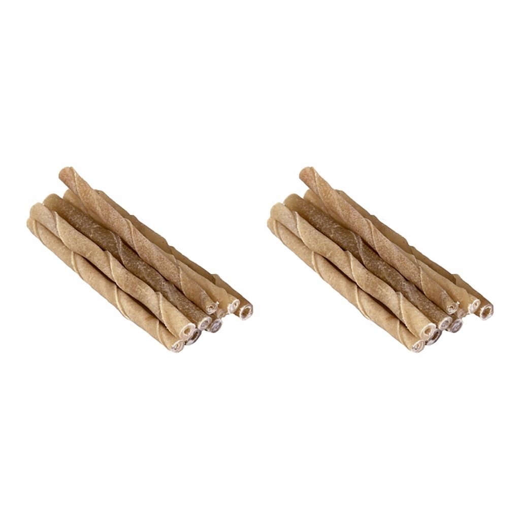 Petsnack twisted stick buffelhuid 5 inch 9-10 mm – multipack 2 x 50 stuks