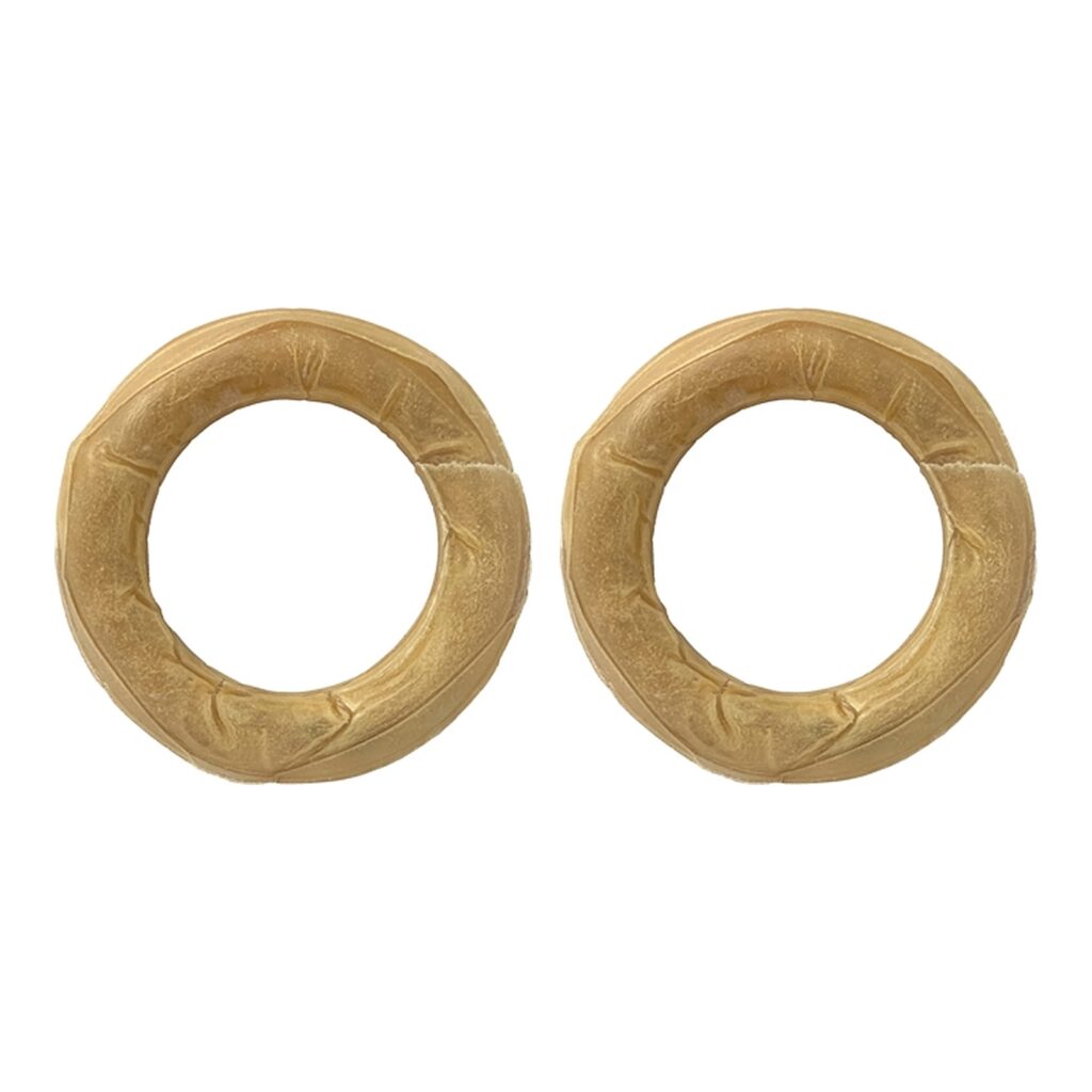 Petsnack geperste ring buffelhuid 6 inch (15 cm) – multipack 2 x 3 stuks