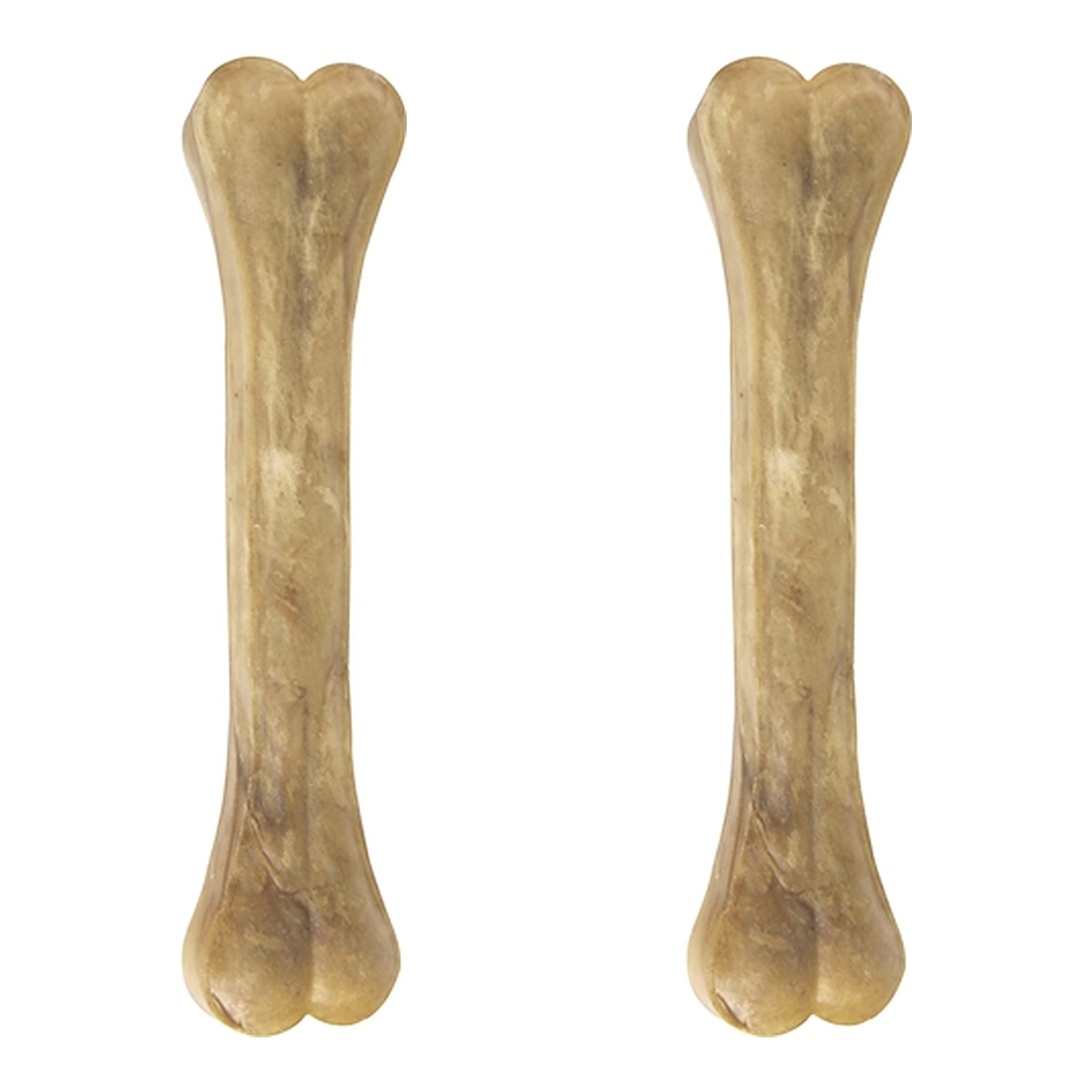Petsnack geperst bot buffelhuid 6 inch (15-16 cm) – multipack 2 x 10 stuks - Afbeelding 1