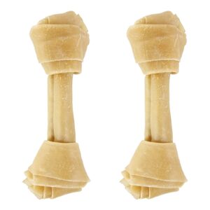 Petsnack geknoopt bot buffelhuid 7,5 inch (19 cm) – multipack 2 x 5 stuks - Afbeelding 1