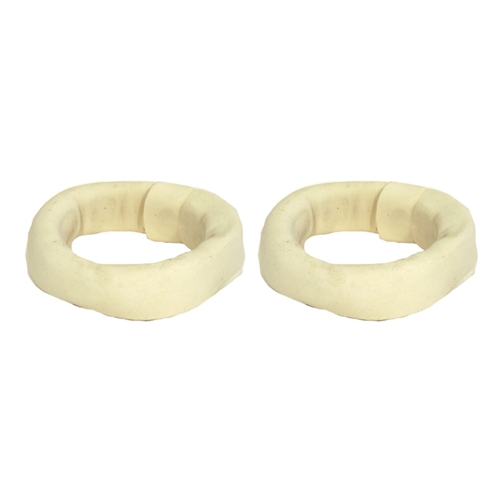 Petsnack kauwsnack ring wit 220 g buffelhuid – multipack 2 x 2 stuks