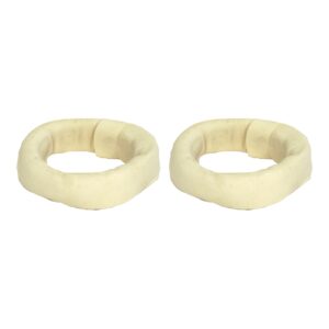 Petsnack kauwsnack ring wit 220 g buffelhuid – multipack 2 x 2 stuks - Afbeelding 1