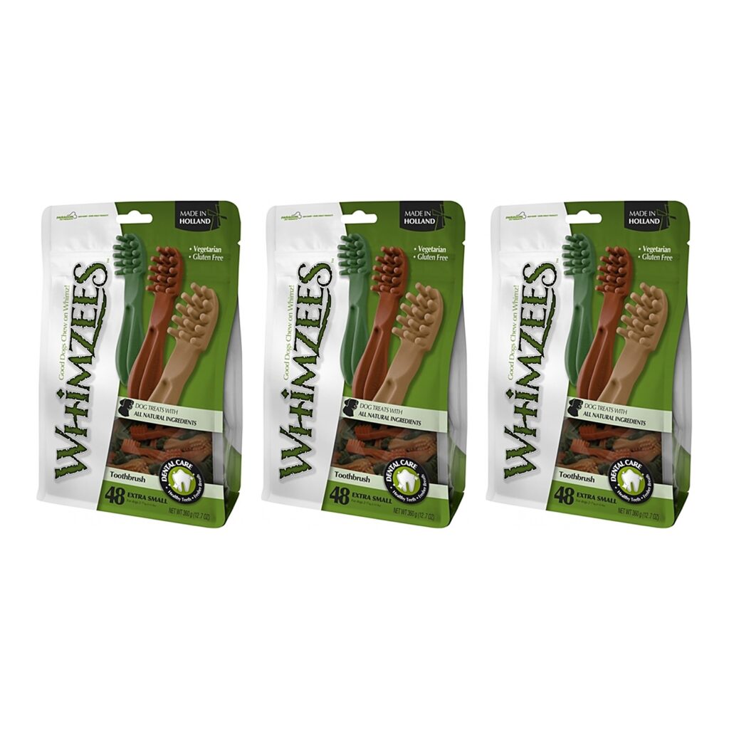 Whimzees Tandenborstel XS 6,5 cm kauwsnack – multipack 3 x 48 stuks