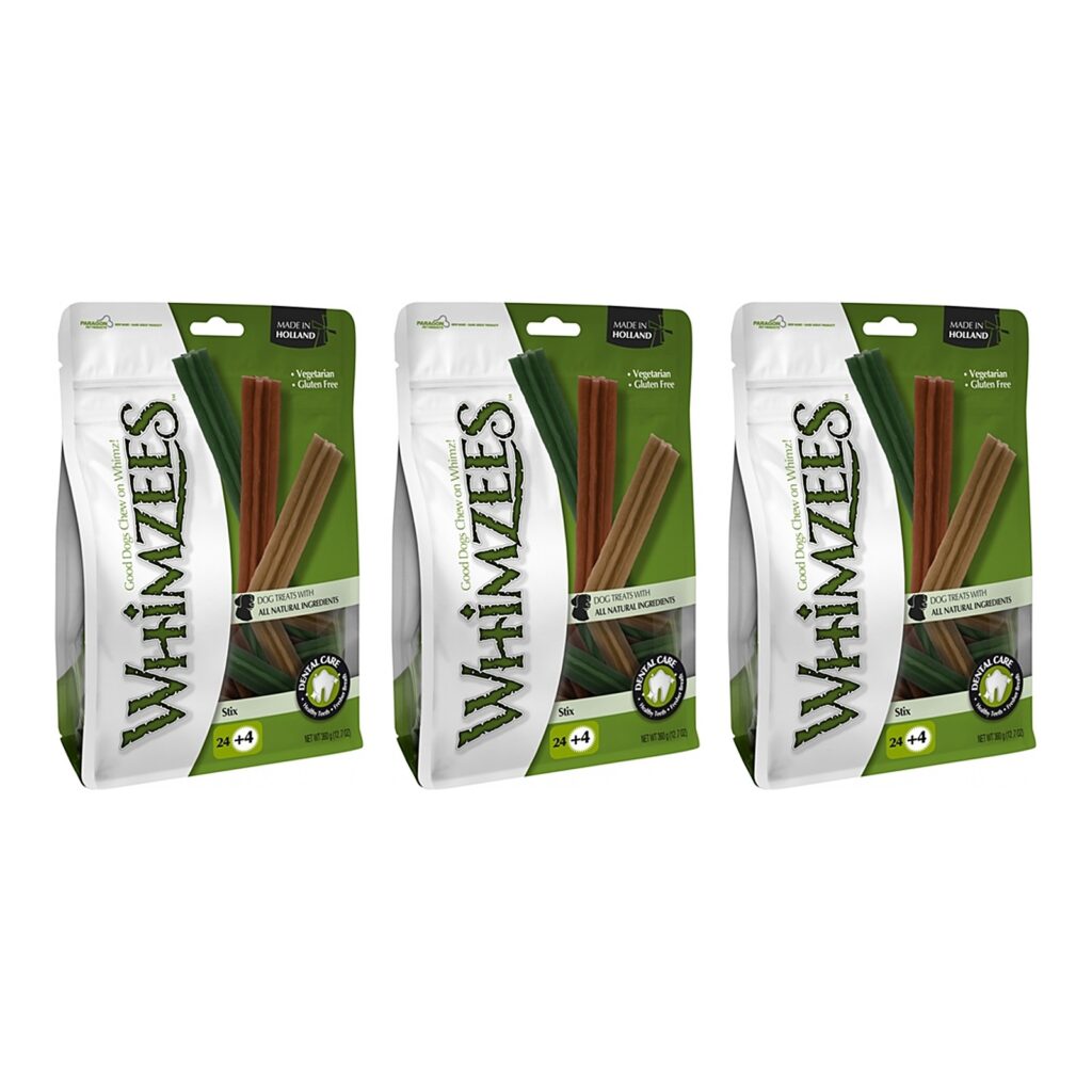 Whimzees Stix Small 12 cm vegetarische kauwsnack – multipack 3 x 24 stuks