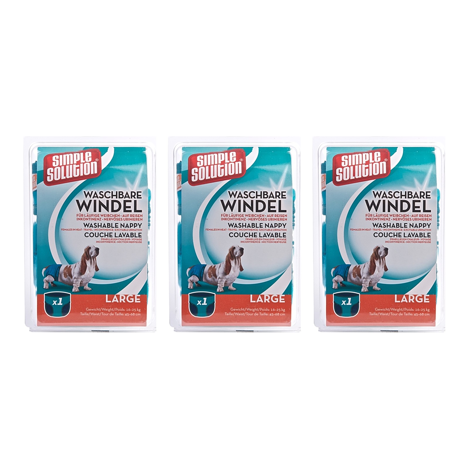 Simple Solution wasbare hondenluier Large 45-68 cm – multipack 3 stuks - Afbeelding 1