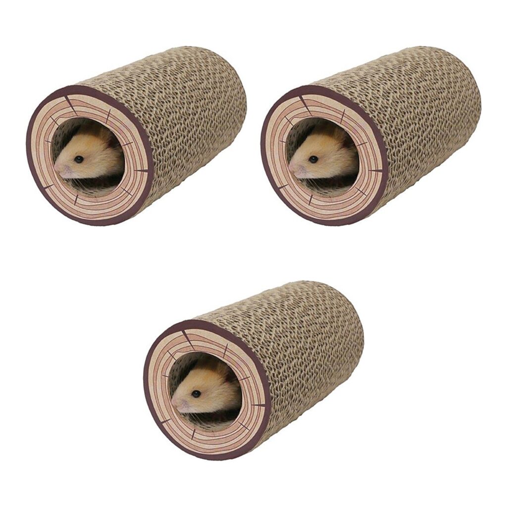Rosewood Shred-a-Log speeltunnel hamster gevlochten – multipack 3 stuks