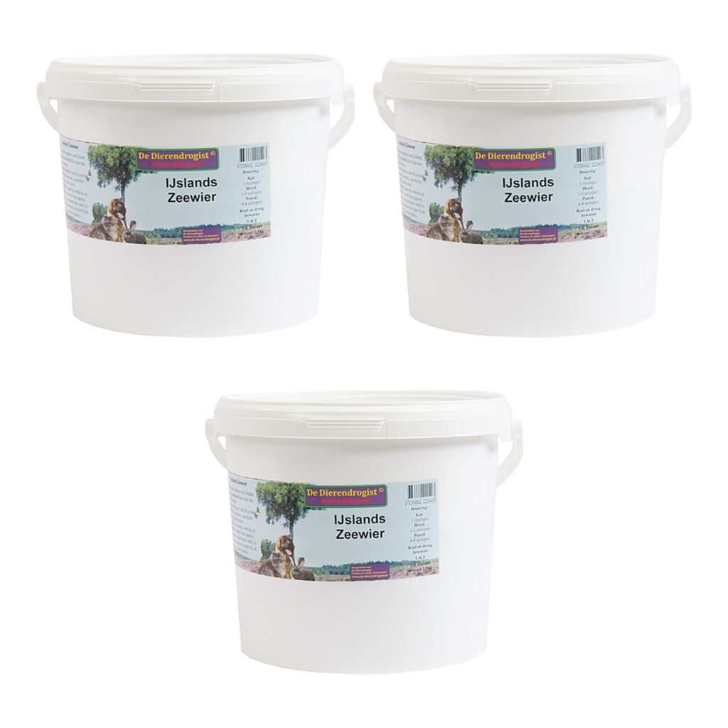Dierendrogist IJslands zeewier 500 g – 3 stuks, mineralen en vitaminen (multipack)