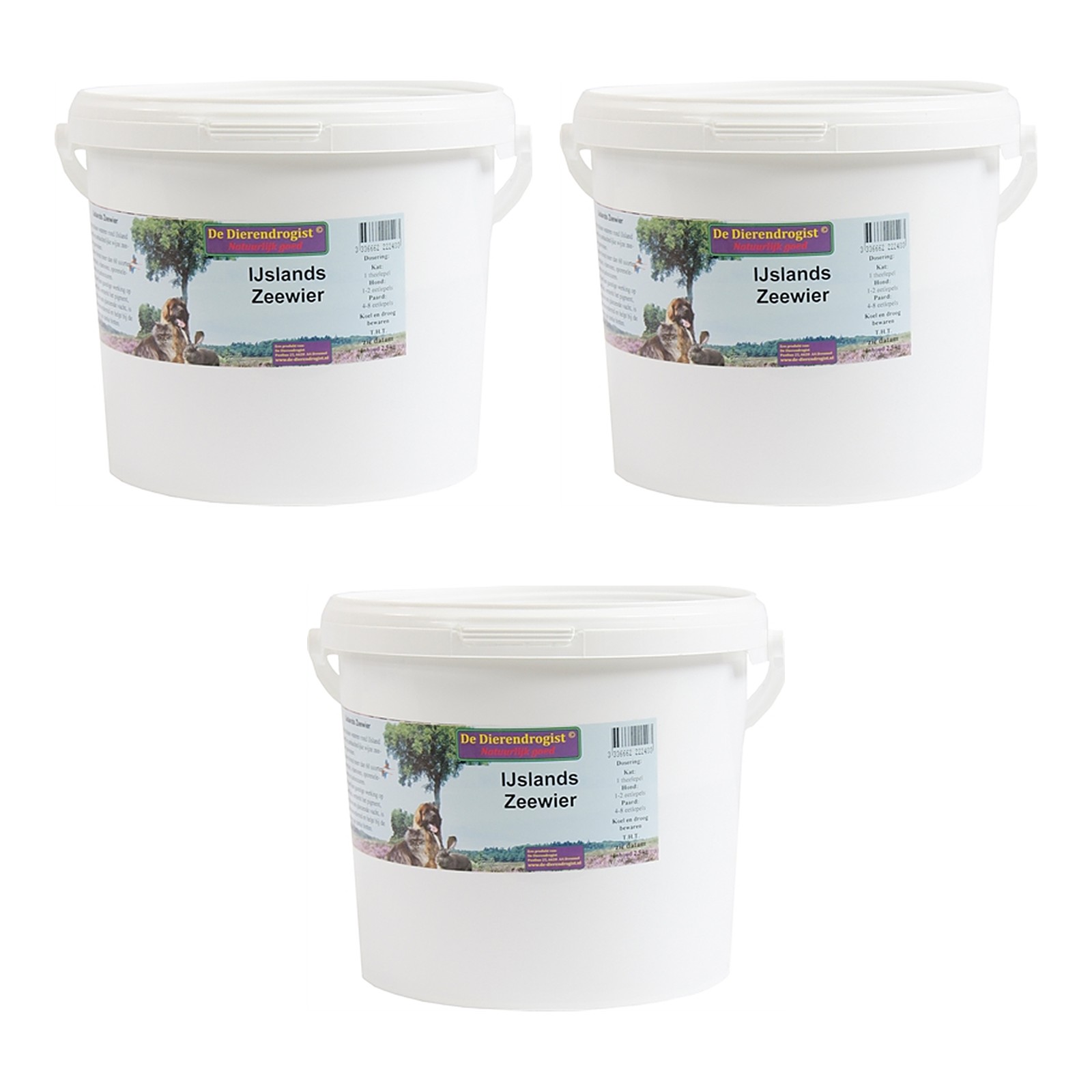Dierendrogist IJslands zeewier 500 g – 3 stuks, mineralen en vitaminen (multipack) - Afbeelding 1
