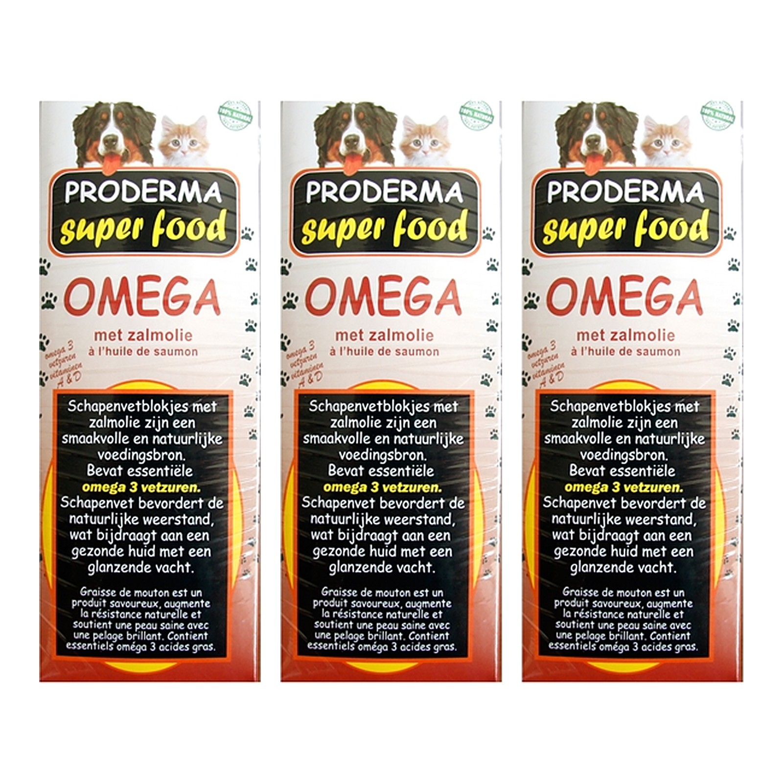 Proderma schapenvet omega met zalmolie 3 stuks – 3 stuks, hond en kat (multipack) - Afbeelding 1