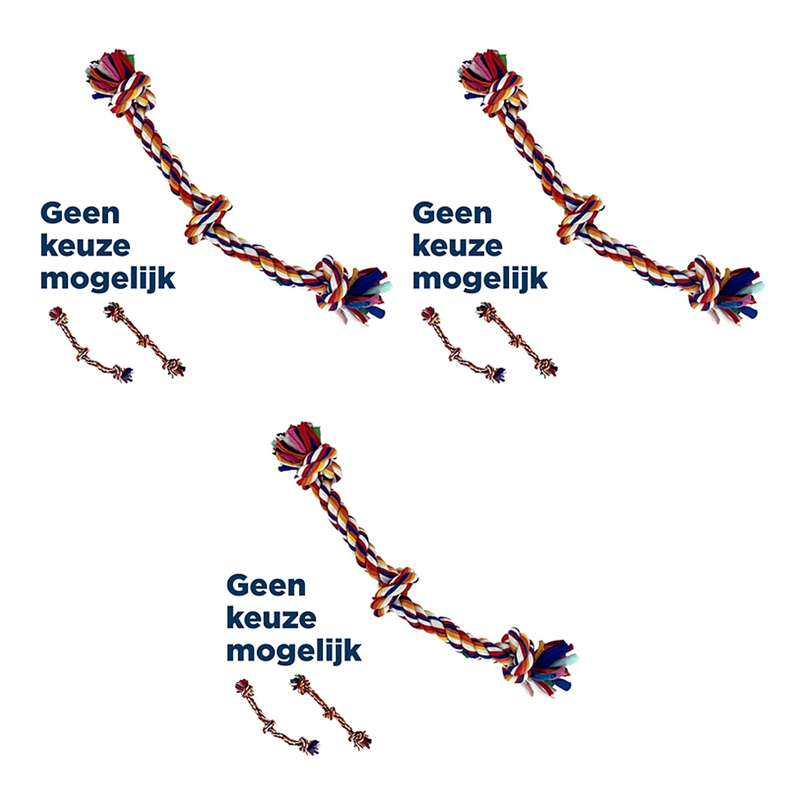 Happy Pet Twist-Tee Knoop Tugger M speelgoed 33 cm – multipack 3 stuks - Afbeelding 1