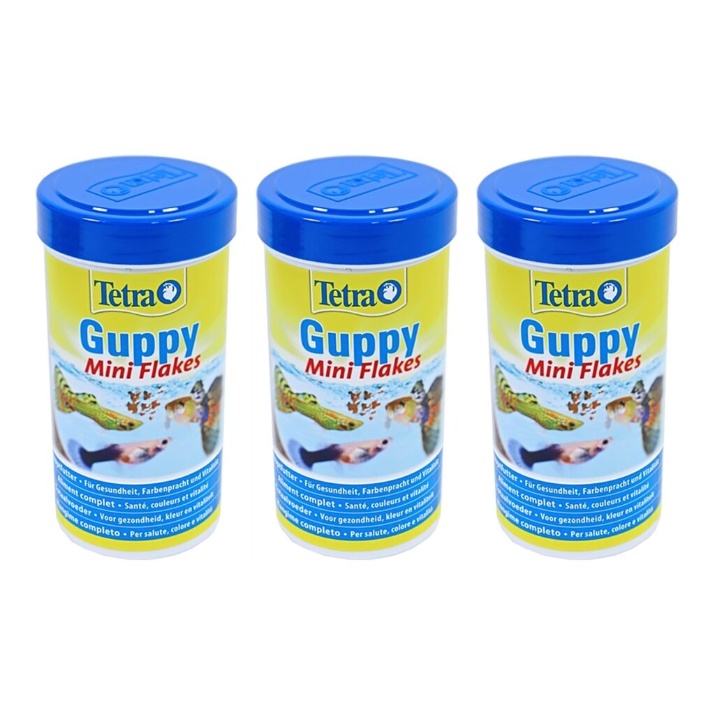 Tetra Guppy visvoer vlokken 250 ml – kleurversterker – multipack 3 stuks