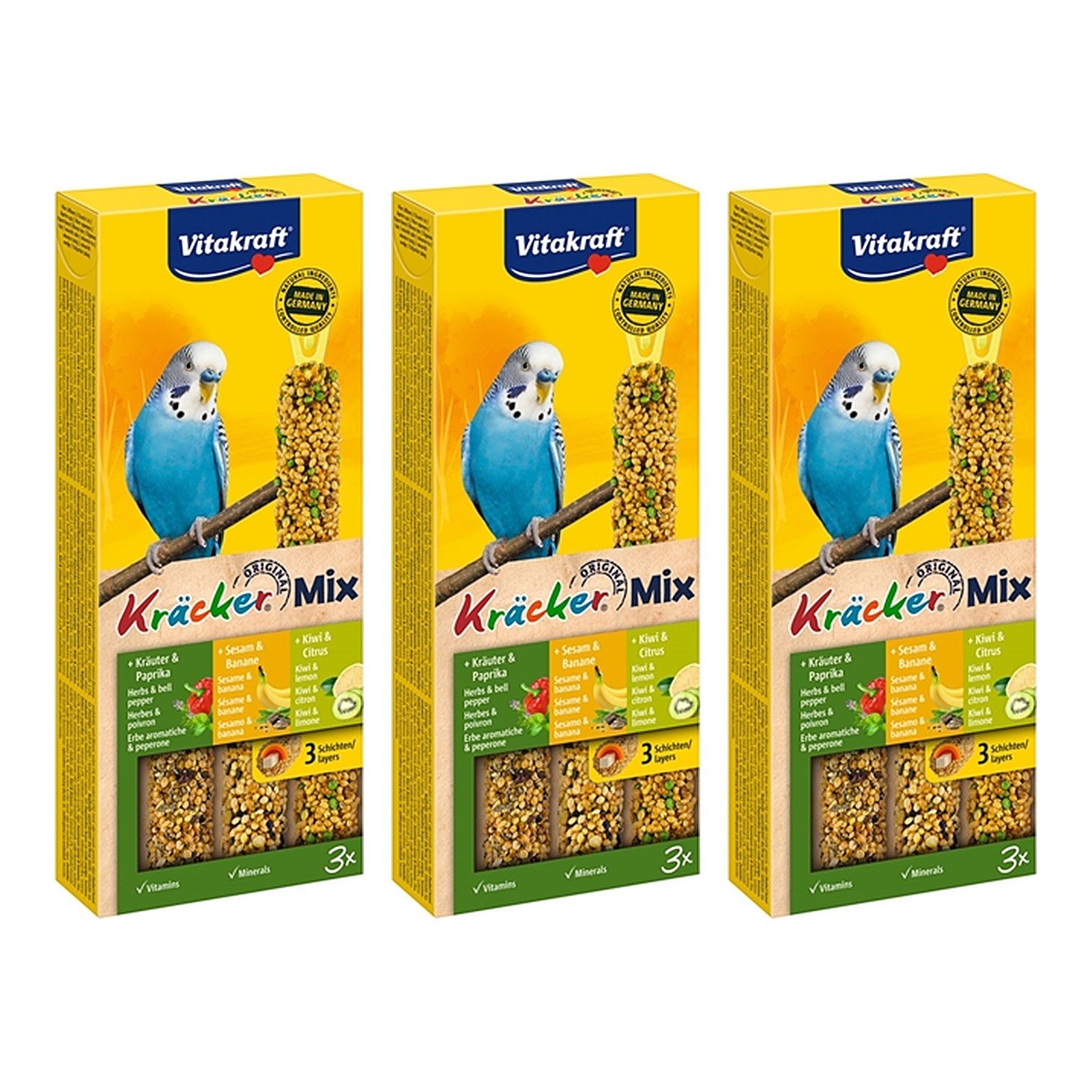 Vitakraft parkietenkracker fruit en sesam – multipack 3 x 3 stuks - Afbeelding 1