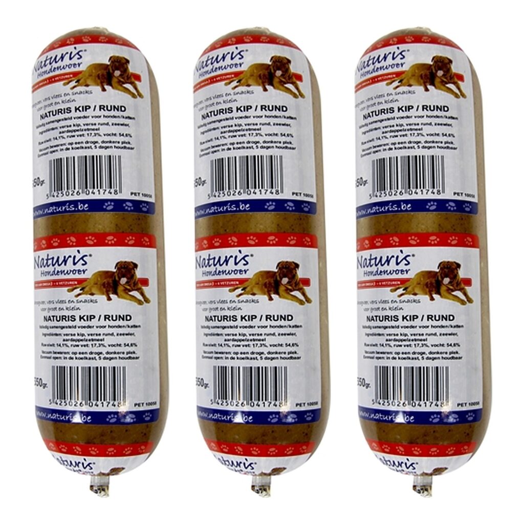 Naturis houdbaar hondenvoer kip en rund 650 g – multipack 3 stuks