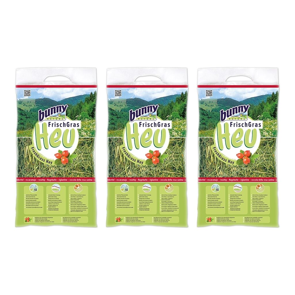 Bunny Nature vers gras hooi met rozenbottel 500 g – multipack 3 stuks
