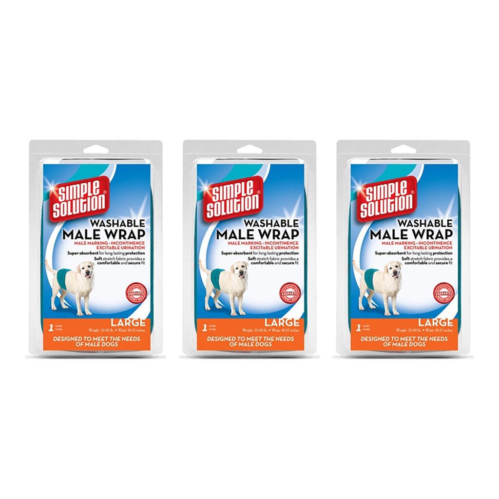 Simple Solution wasbare plasband voor reuen L 48-59 cm – 3 stuks, microvezel (multipack)