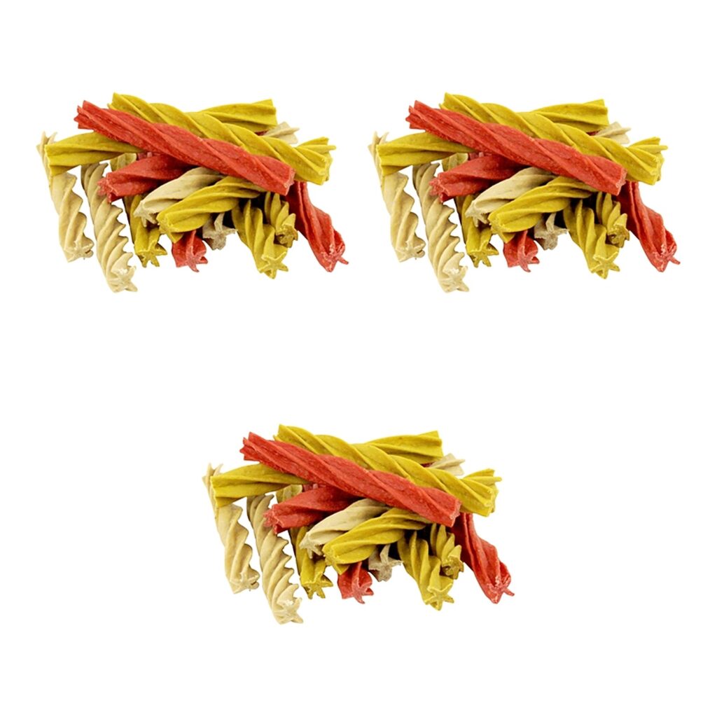 Petsnack dentalstick hond kip, lam en rund 13 cm – multipack 3 x 100 stuks