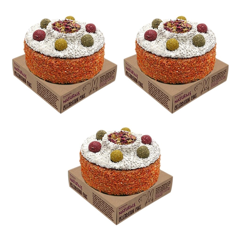 Rosewood verjaardagstaart konijn 13 x 13 x 10 cm – multipack 3 stuks