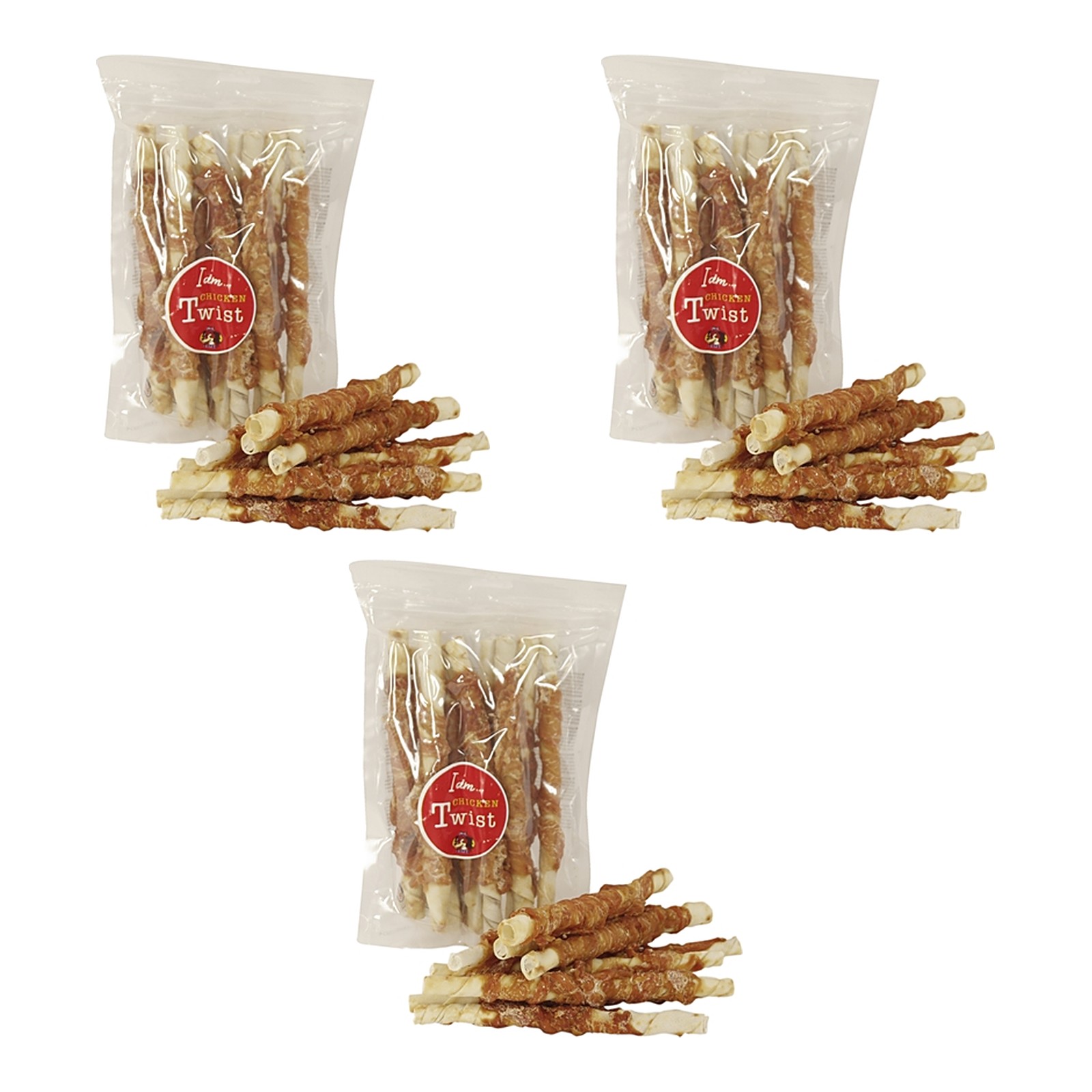 I Am Chicken Twist kauwsnack 20 cm 400 g – multipack 3 stuks - Afbeelding 1