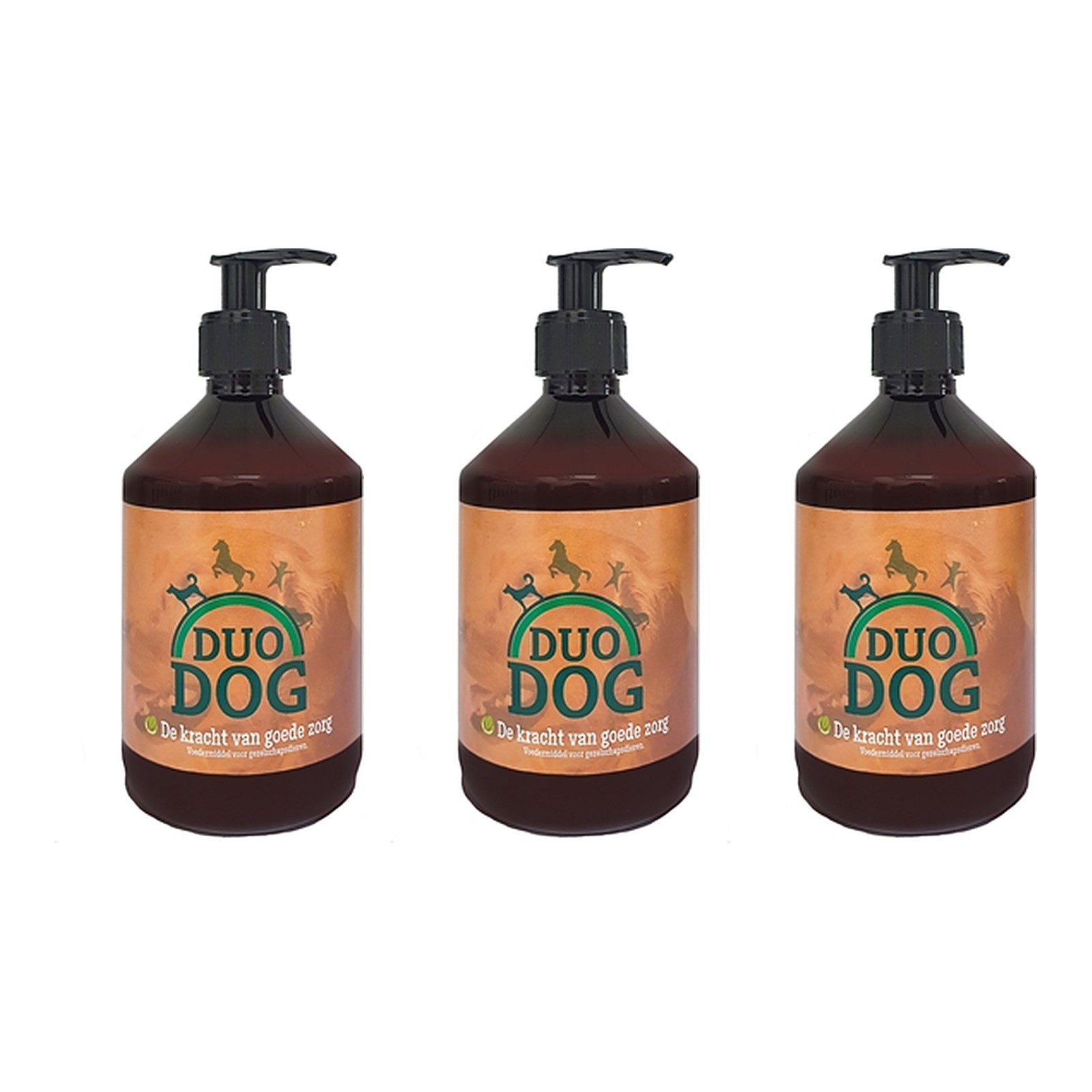 Duo Dog vet supplement 500 ml – 3 stuks, paardenvet voor huid en vacht (multipack) - Afbeelding 1