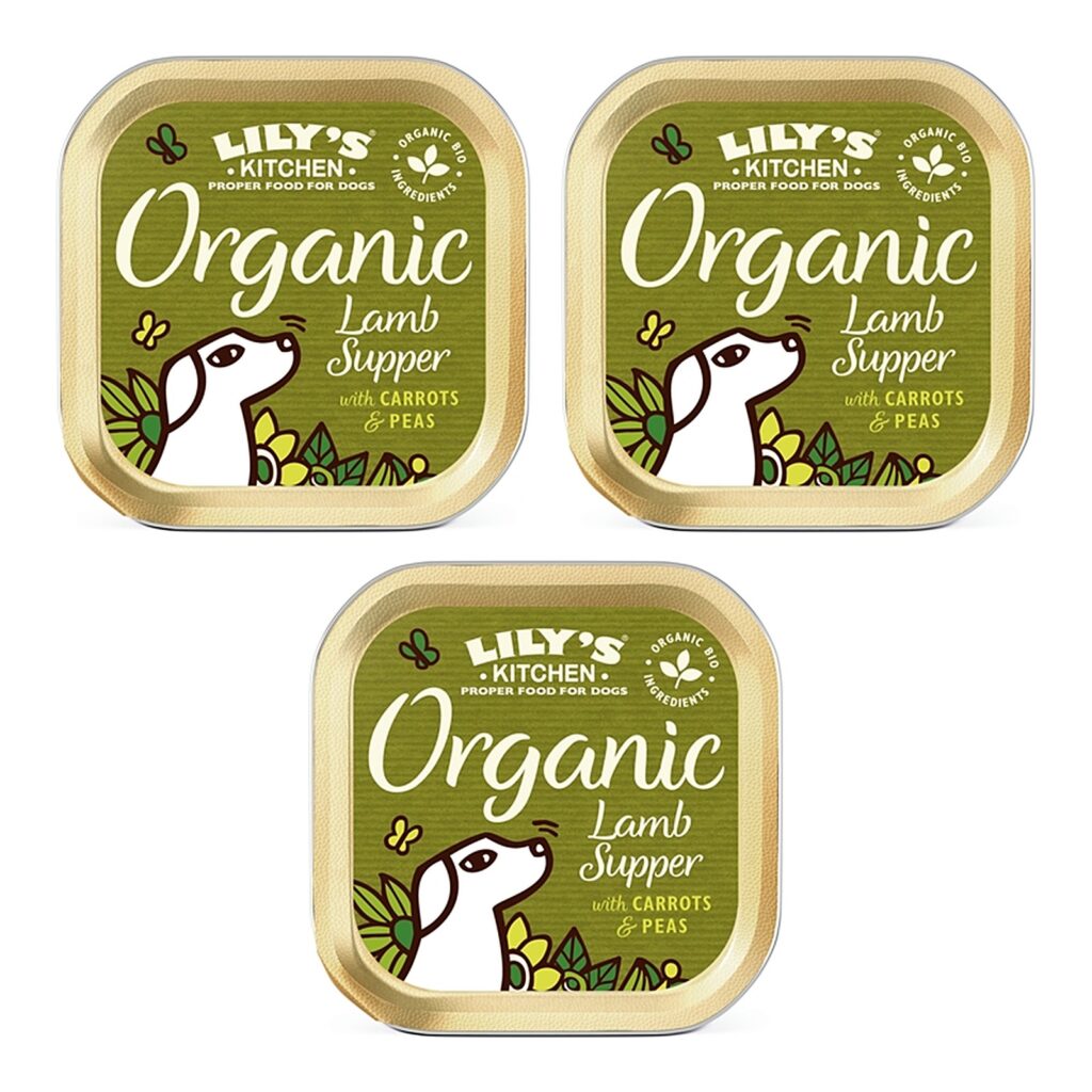 Lily's Kitchen hondenvoer Organic Lamb Supper 11 x 150 g – 3 stuks, natvoer (multipack)