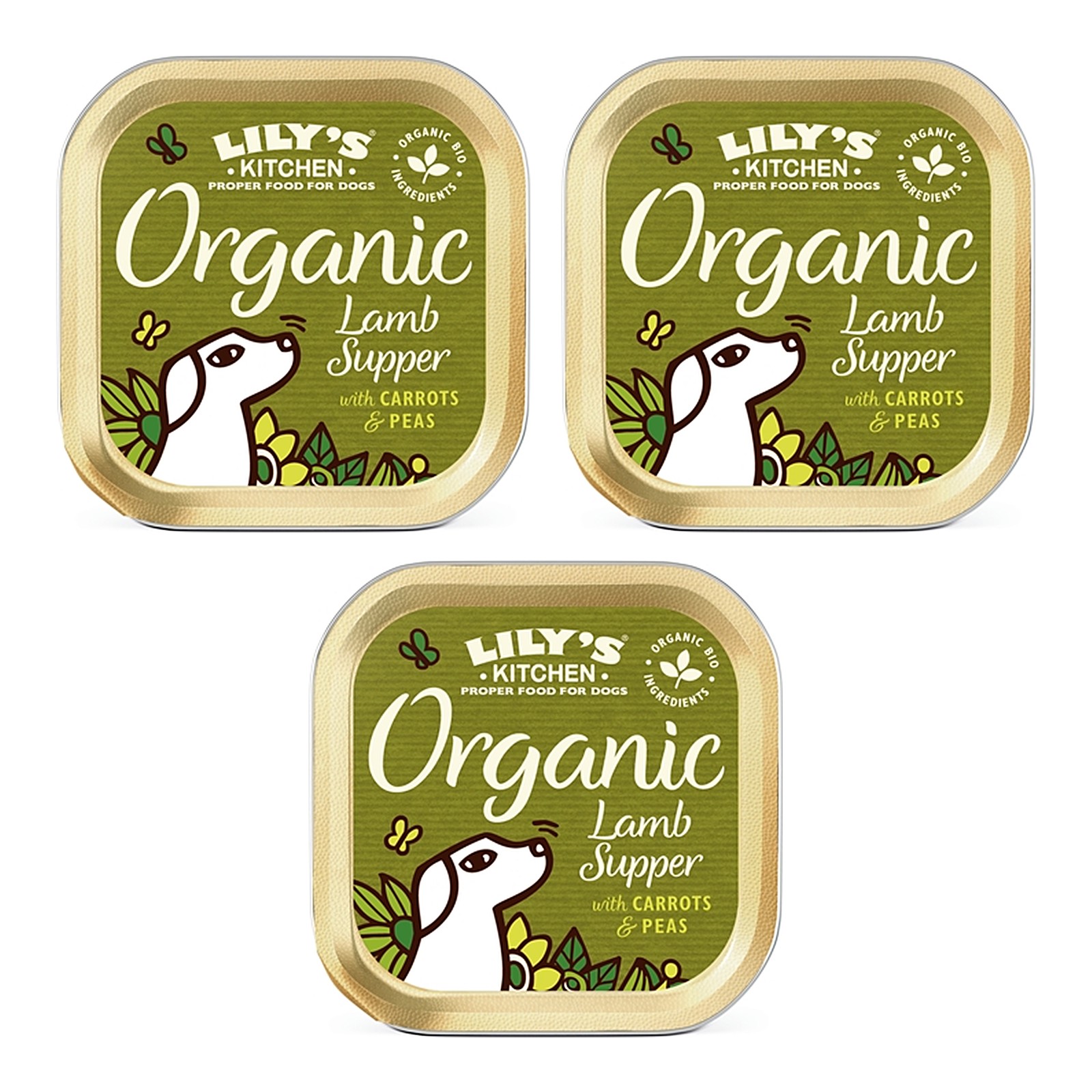 Lily's Kitchen hondenvoer Organic Lamb Supper 11 x 150 g – 3 stuks, natvoer (multipack) - Afbeelding 1