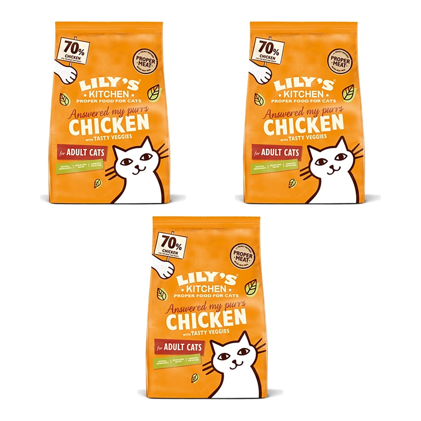 Lily's Kitchen kattenvoer Cat Chicken Casserole 2 kg – 3 stuks, graanvrij (multipack) - Afbeelding 1