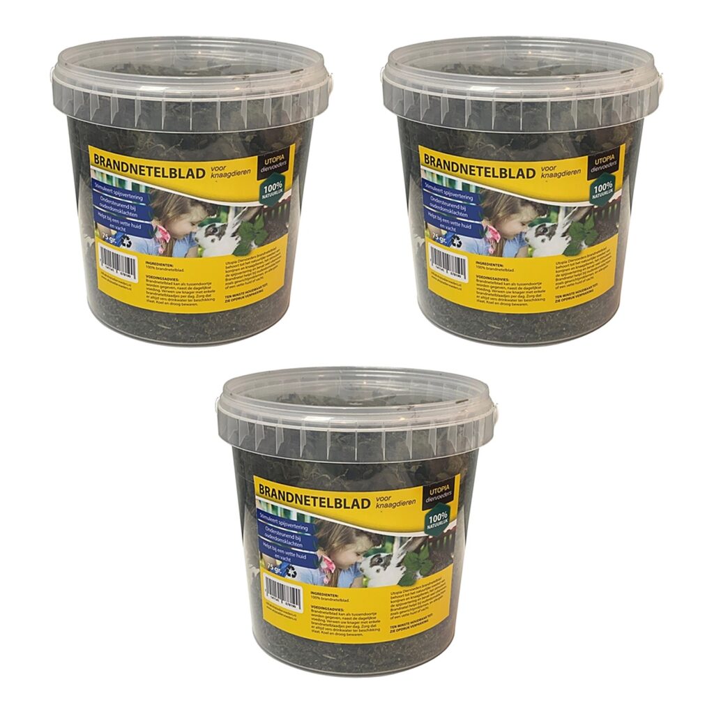 Utopia brandnetelblad knaagdieren 75 g – multipack 3 stuks