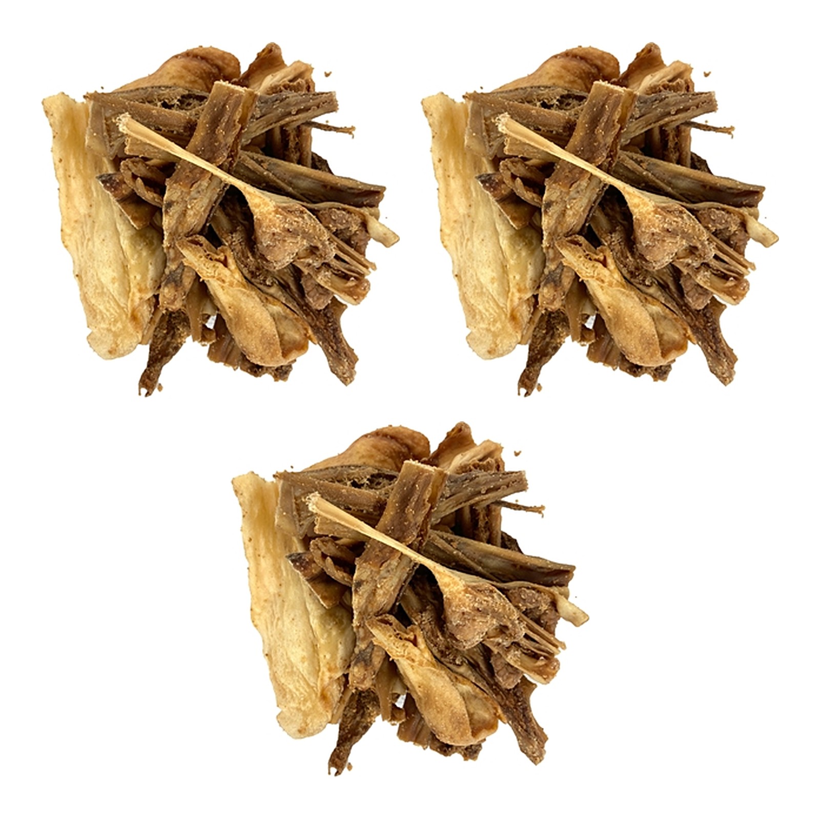 Petsnack lamskophuid 1 kg – 3 stuks, kauwsnack voor honden (multipack) - Afbeelding 1
