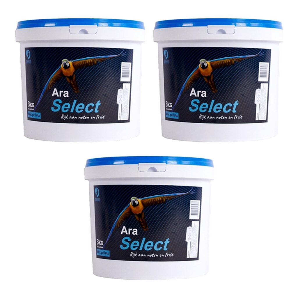 Hareco Ara Select papegaaienvoer zonder pellets 3 kg – 3 stuks (multipack)