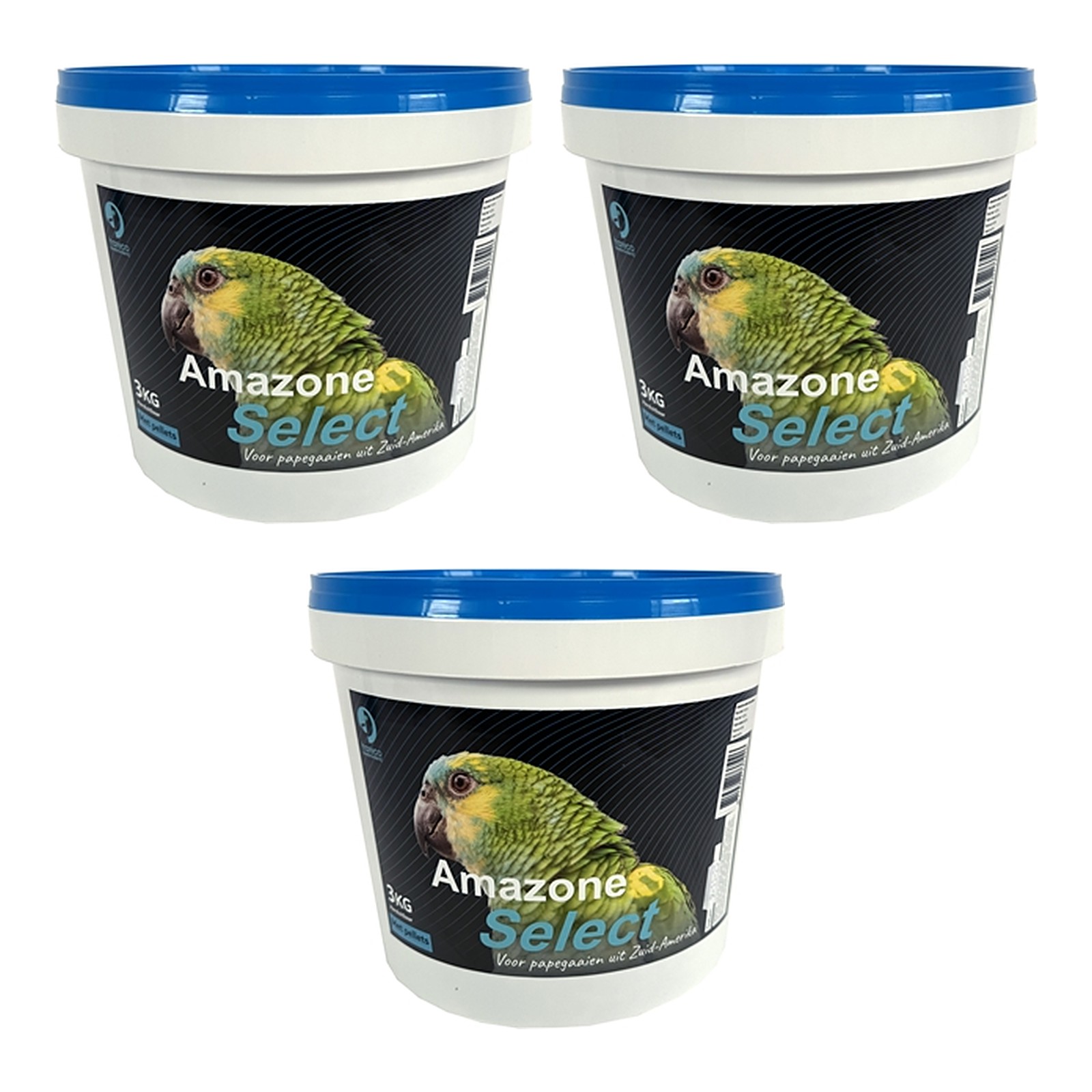 Hareco Amazone Select papegaaienvoer met pellets 3 kg – 3 stuks, vetarm (multipack) - Afbeelding 1