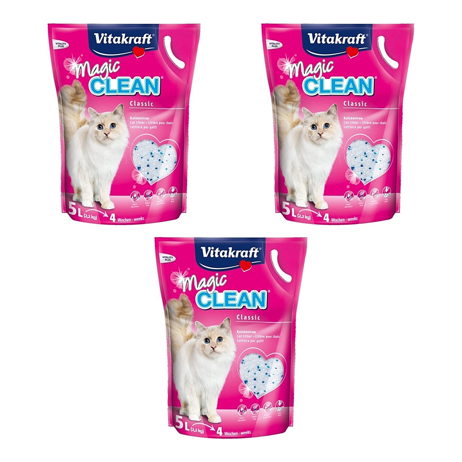 Vitakraft Magic Clean kattenbakvulling 5 l – multipack 3 stuks - Afbeelding 1