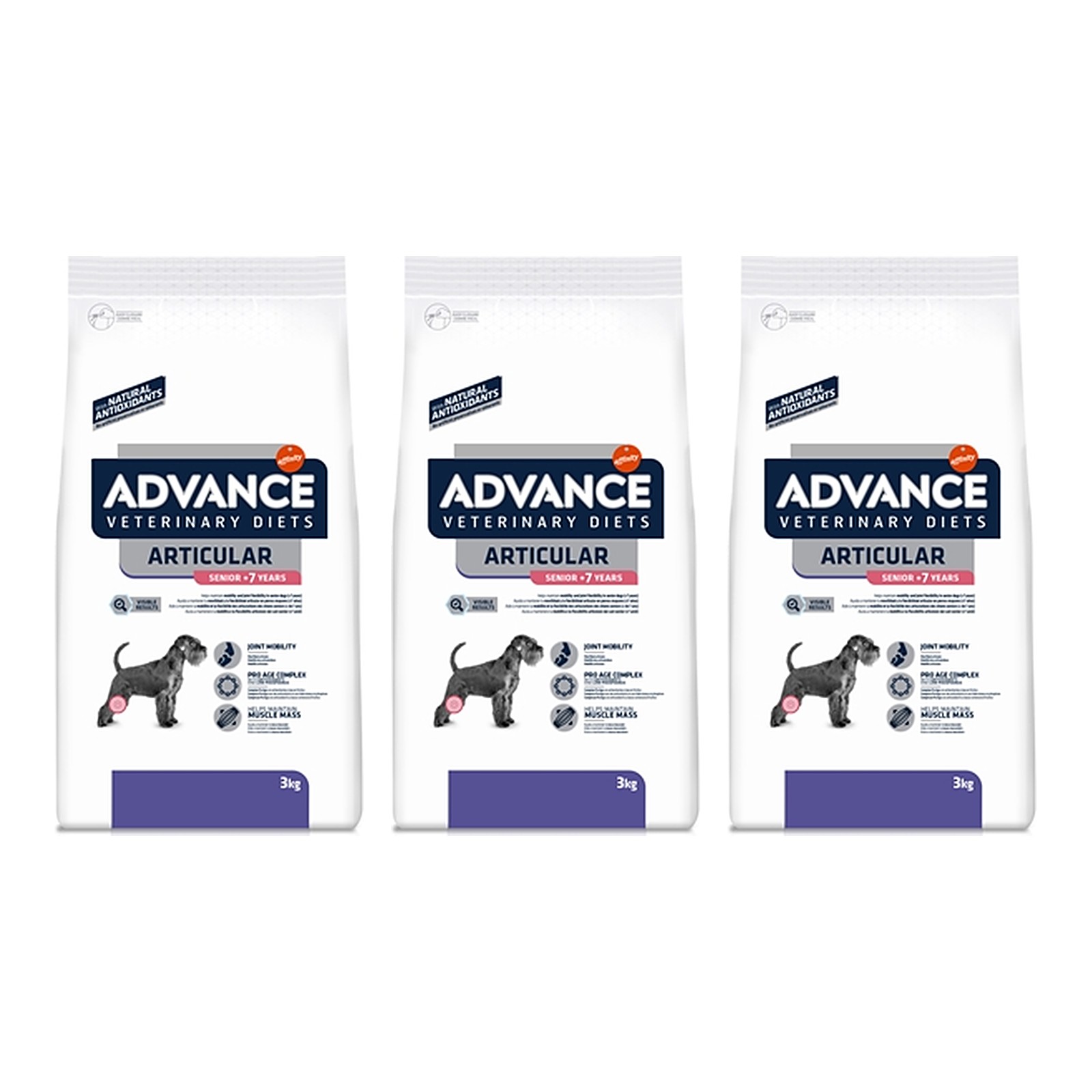 Advance Veterinary Diet hondenvoer Articular Senior 3 kg – 3 stuks, vanaf 7 jaar (multipack) - Afbeelding 1