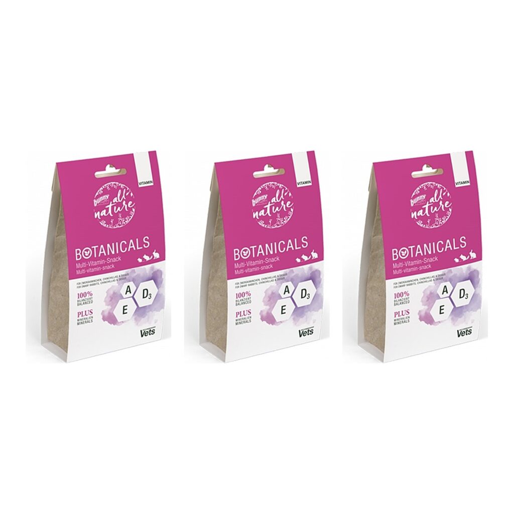Bunny Nature Botanicals Vitamin multivitaminesnack 150 g – 3 stuks, zonder granen (multipack)