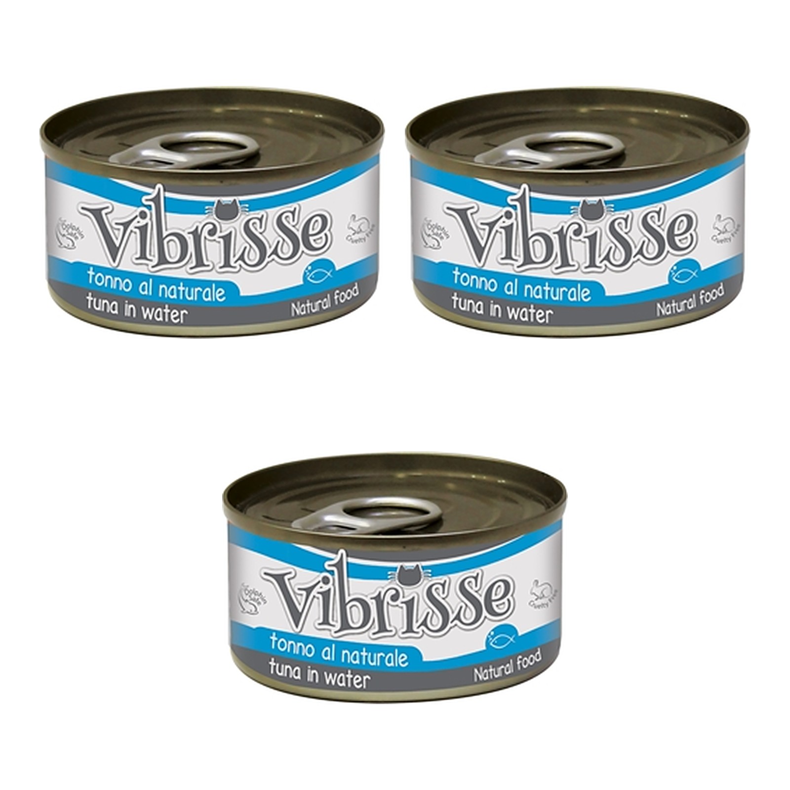 Vibrisse kattenvoer tonijn 24 x 70 g – 3 stuks, aanvullend natvoer met rijst (multipack) - Afbeelding 1