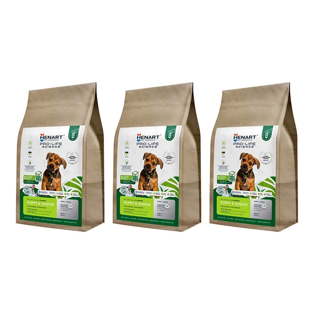 Henart hondenvoer Mealworm Insect Puppy/Junior 2,5 kg – 3 stuks, meelworm (multipack)