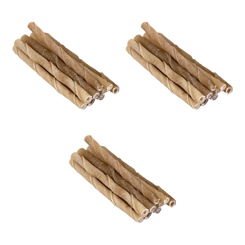 Petsnack twisted stick buffelhuid 5 inch 9-10 mm – multipack 3 x 50 stuks