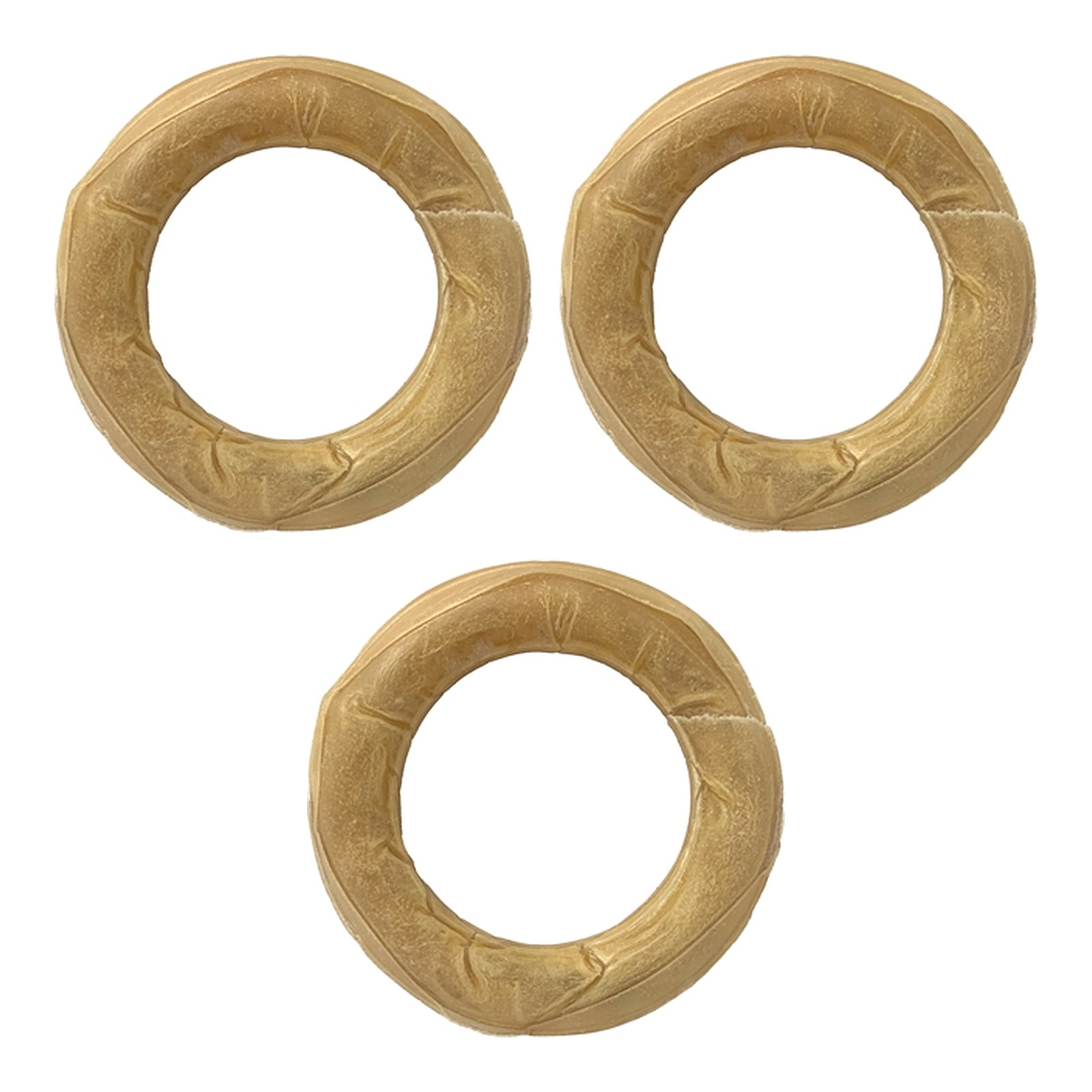 Petsnack geperste ring buffelhuid 6 inch (15 cm) – multipack 3 x 3 stuks - Afbeelding 1