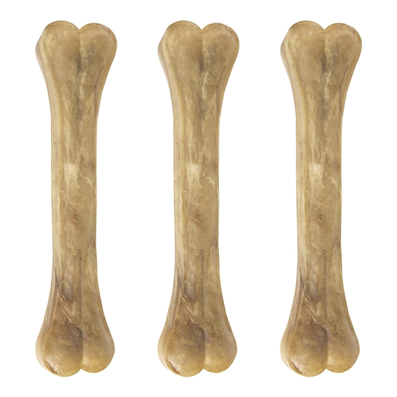 Petsnack geperst bot buffelhuid 6 inch (15-16 cm) – multipack 3 x 10 stuks - Afbeelding 1