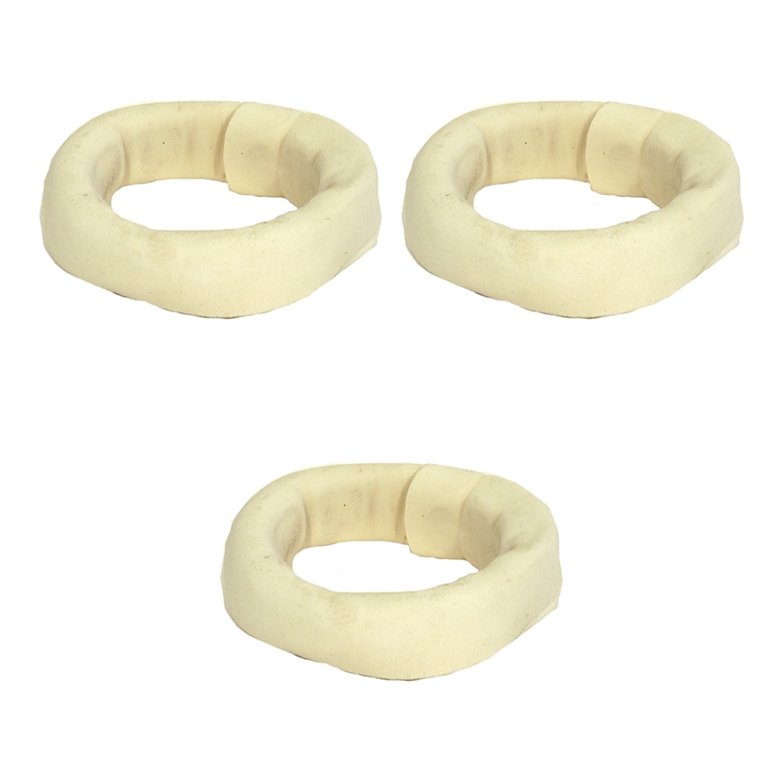 Petsnack kauwsnack ring wit 220 g buffelhuid – multipack 3 x 2 stuks - Afbeelding 1
